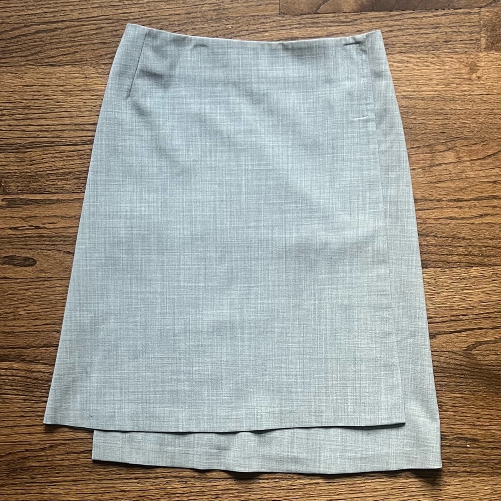 Club Monaco Gray Asymmetrical Wrap Skirt